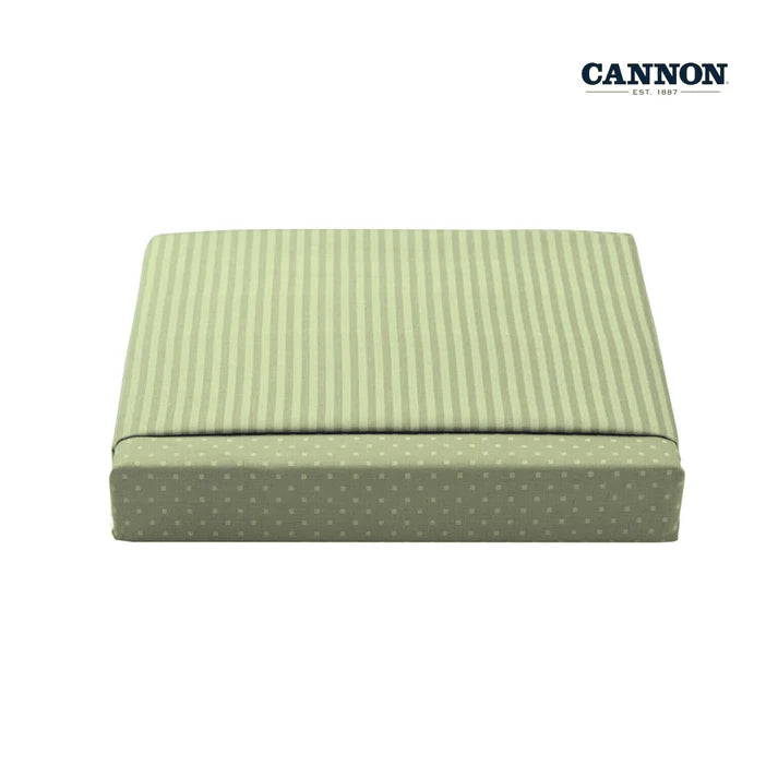 CANNON DOTS & STRIPE POLY COTTON 50/50 SOLID FITTED SHEET SET