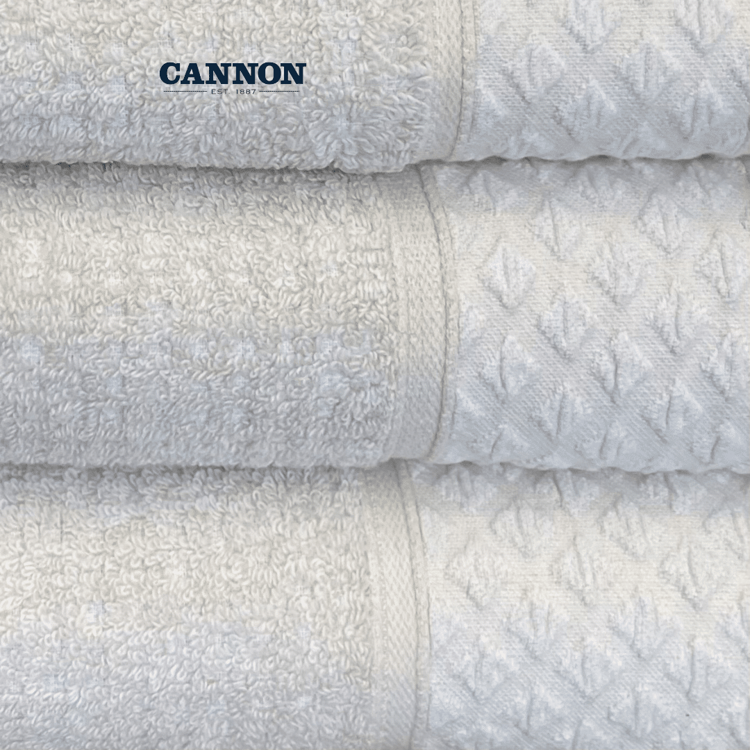 CANNON 100% COTTON TWISTED TOWELS OFFWHITE