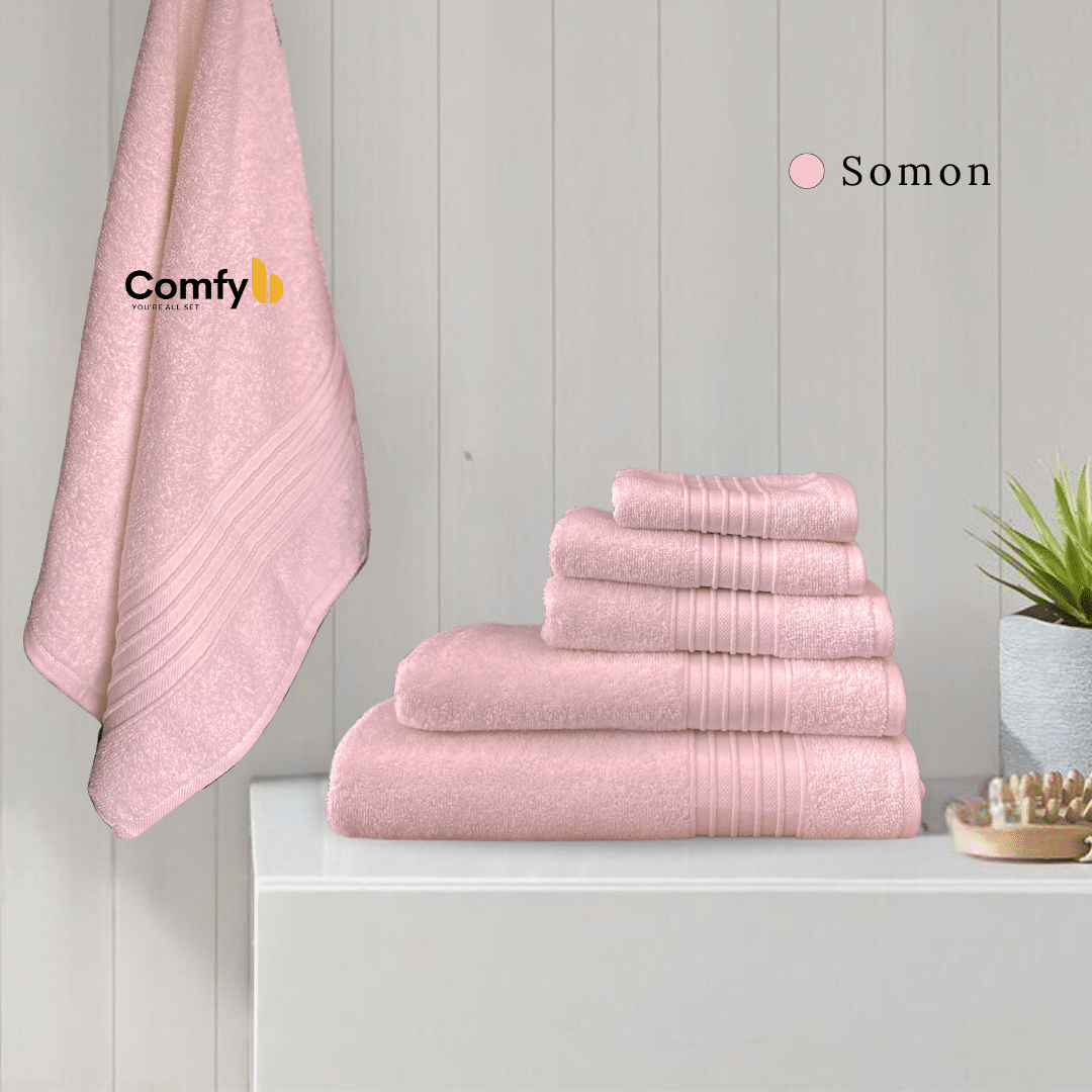 COMFYB SFERRA 100% COTTON PLAIN TOWEL ROSE