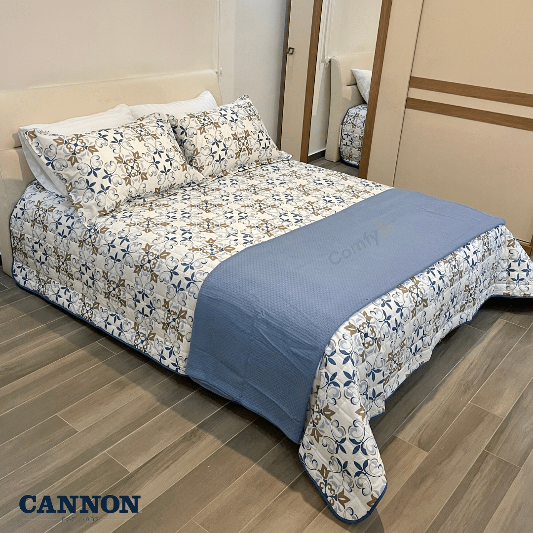 CANNON 100% COTTON PRINTED BEDSPREAD SET