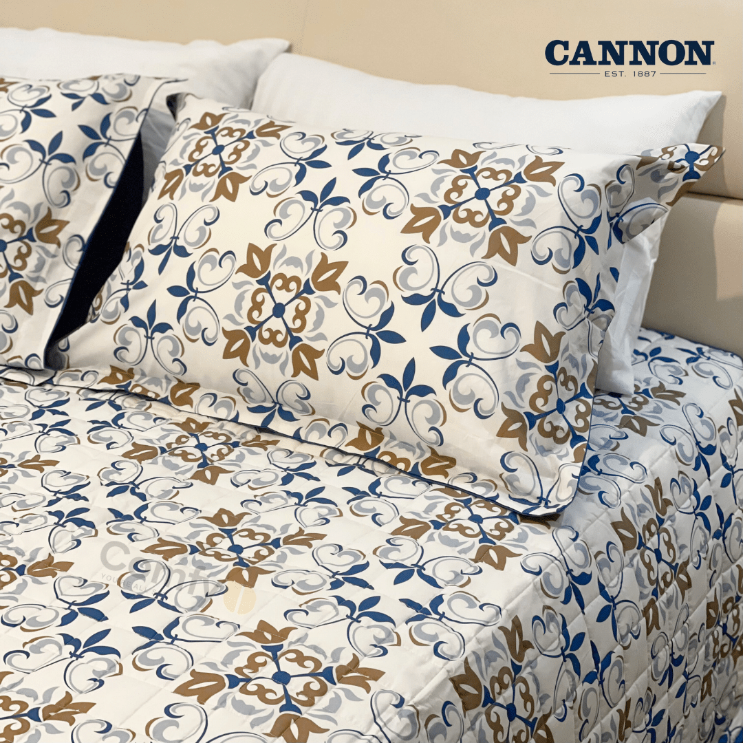 CANNON 100% COTTON PRINTED BEDSPREAD SET
