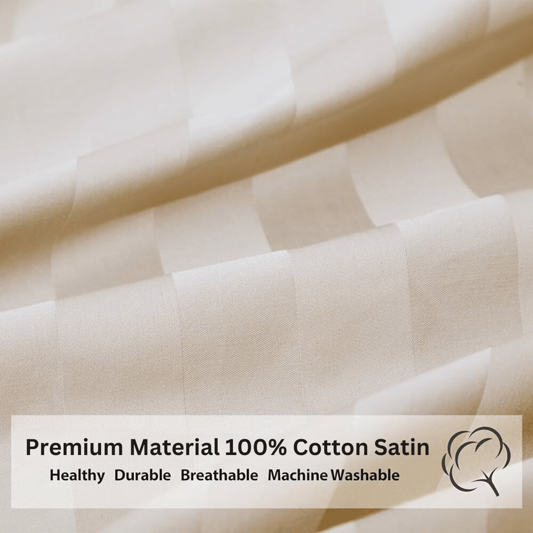 COMFYB LUXURY 100% COTTON SATIN FITTED SHEET SETS SOLID