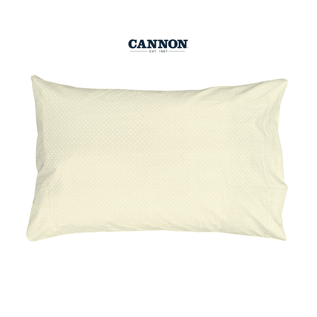 CANNON DOTS POLY COTTON SOLID PILLOWCASES 2 PIECES