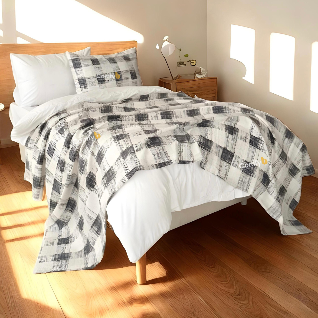 COMFYB 100% COTTON PRINTED PIKE BLANKET SQUARE