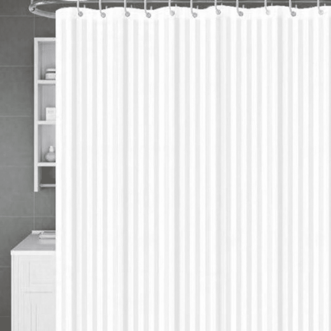 STRIPES WATERPROOF PLAIN BATHROOM CURTAIN