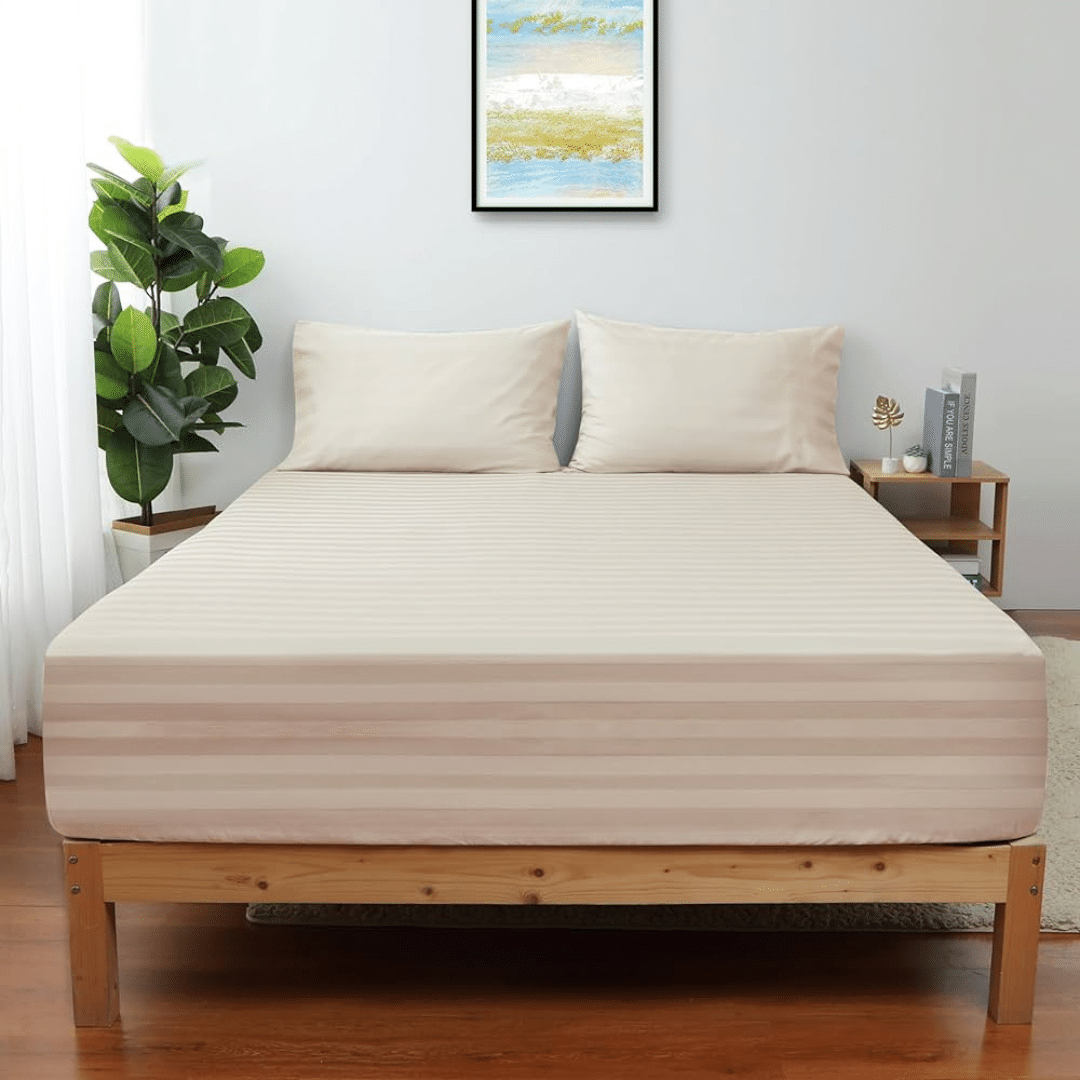 COMFYB LUXURY 100% COTTON SATIN FITTED SHEET SETS SOLID