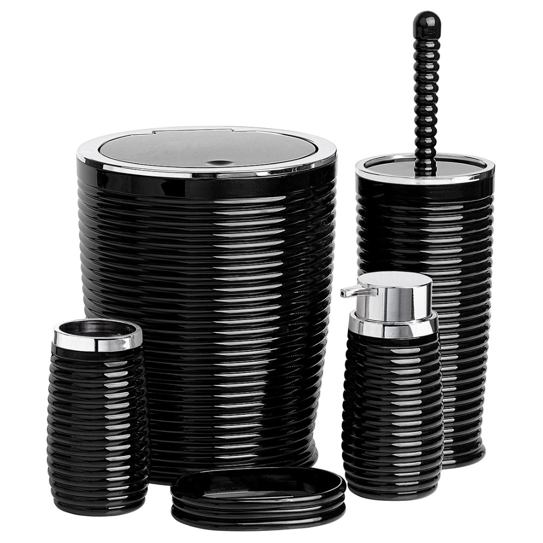 OKY RINK CHROME BATHROOM SET ROUND 5 PIECE