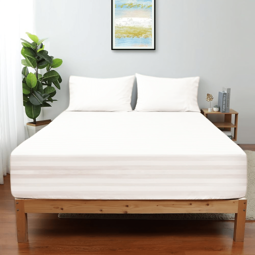 COMFYB LUXURY 100% COTTON SATIN FITTED SHEET SETS SOLID
