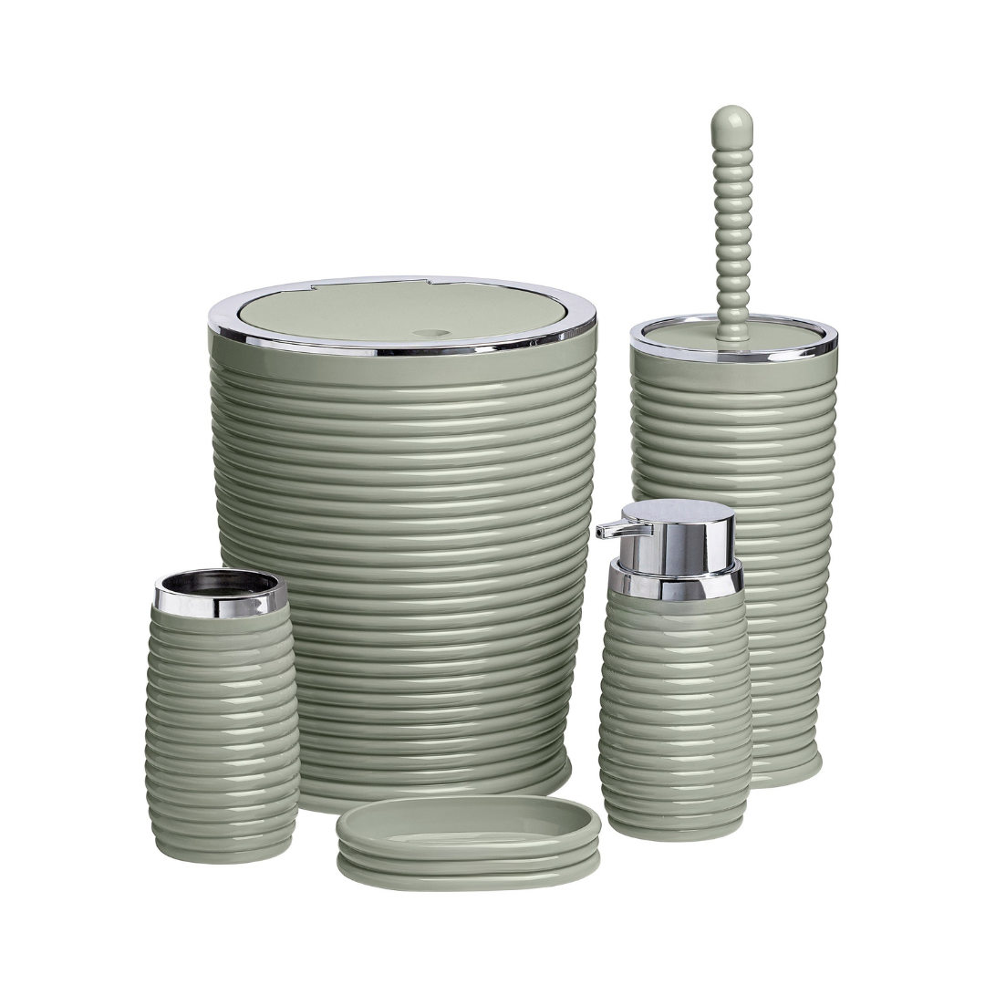 OKY RINK CHROME BATHROOM SET ROUND 5 PIECE