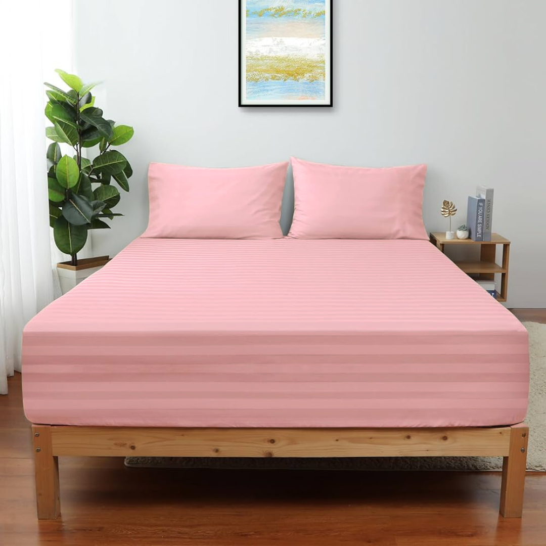 COMFYB LUXURY 100% COTTON SATIN FITTED SHEET SETS SOLID