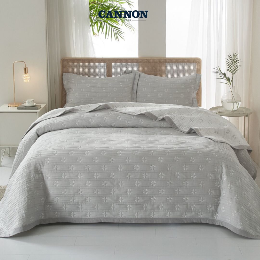 CANNON THREE LAYERS JAQUARD POLYCOTTON STONE WASH BEDSPREAD STER