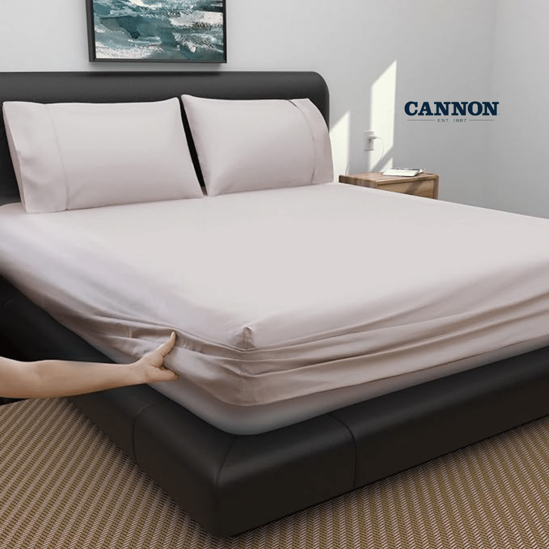 CANNON 100% COTTON FITTED SHEETS SET NEUTRAL