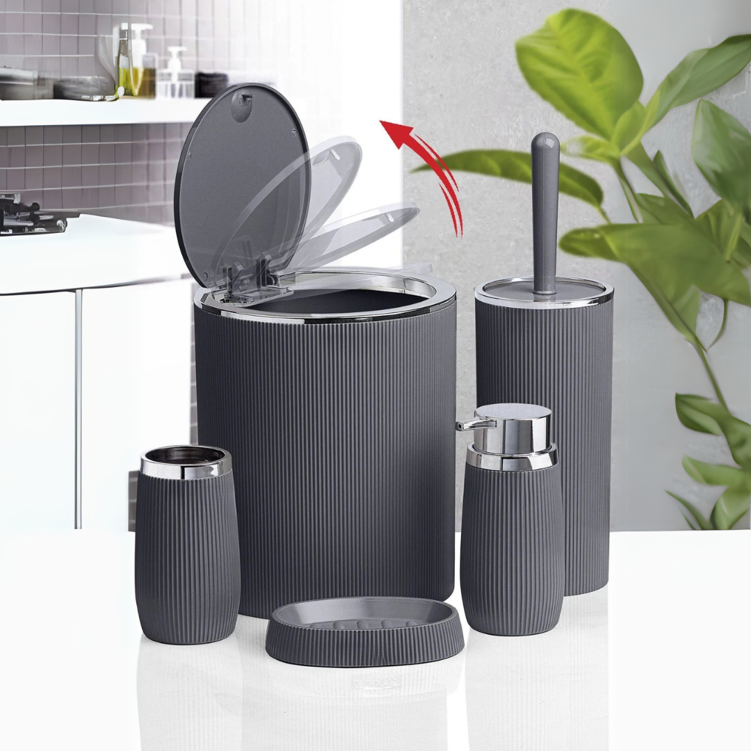 OKY BELLA CHROME BATHROOM SET ROUND 5 PIECE