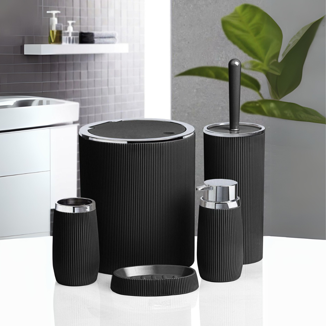 OKY BELLA CHROME BATHROOM SET ROUND 5 PIECE