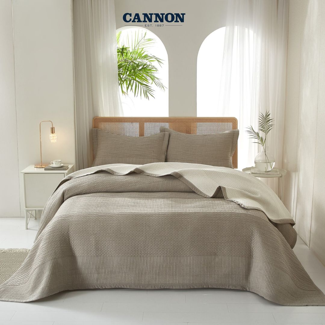 CANNON THREE LAYERS JAQUARD POLYCOTTON STONE WASH BEDSPREAD SEQ