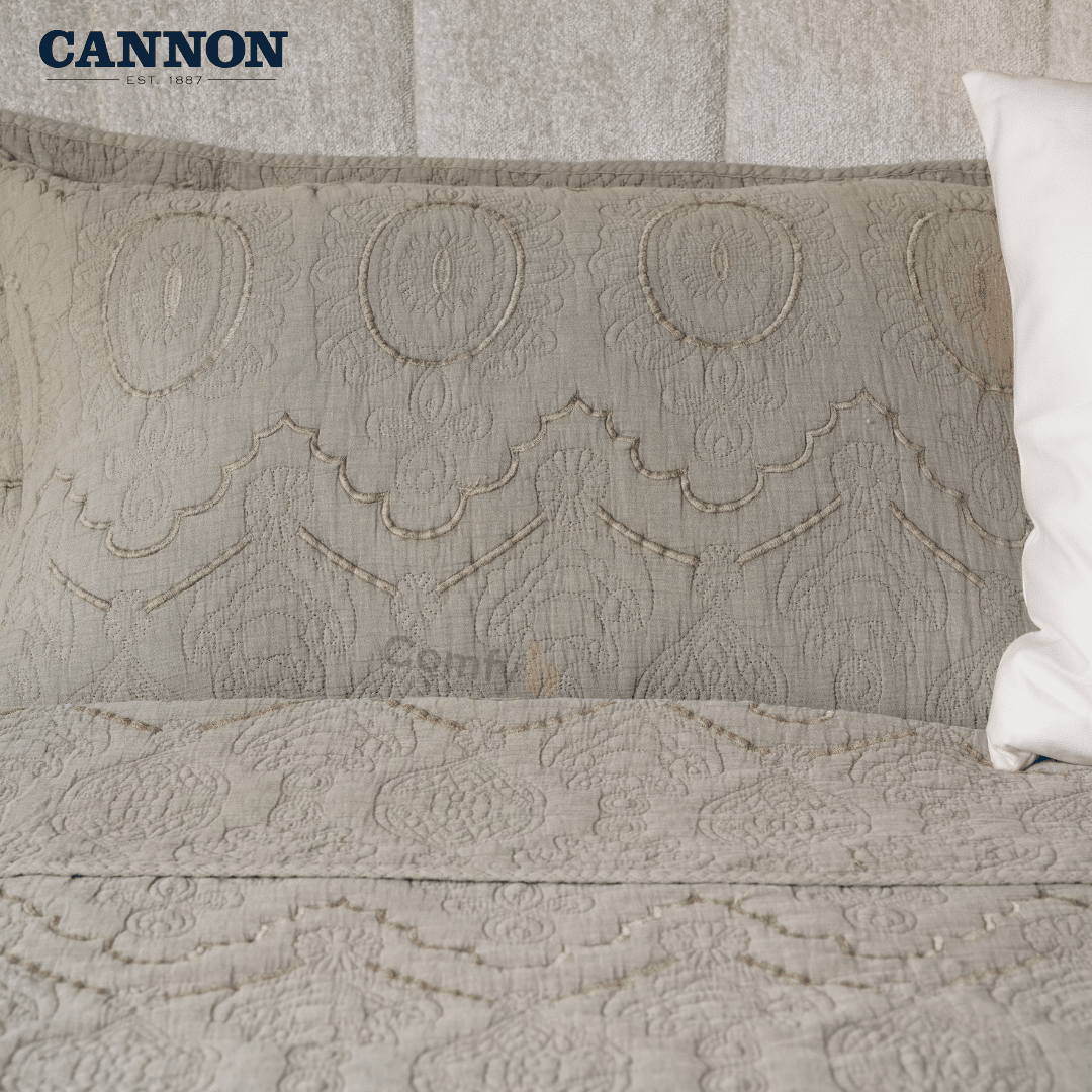 CANNON SOOTHESANDS 100% STONE WASH COTTON BEDSPREAD SET