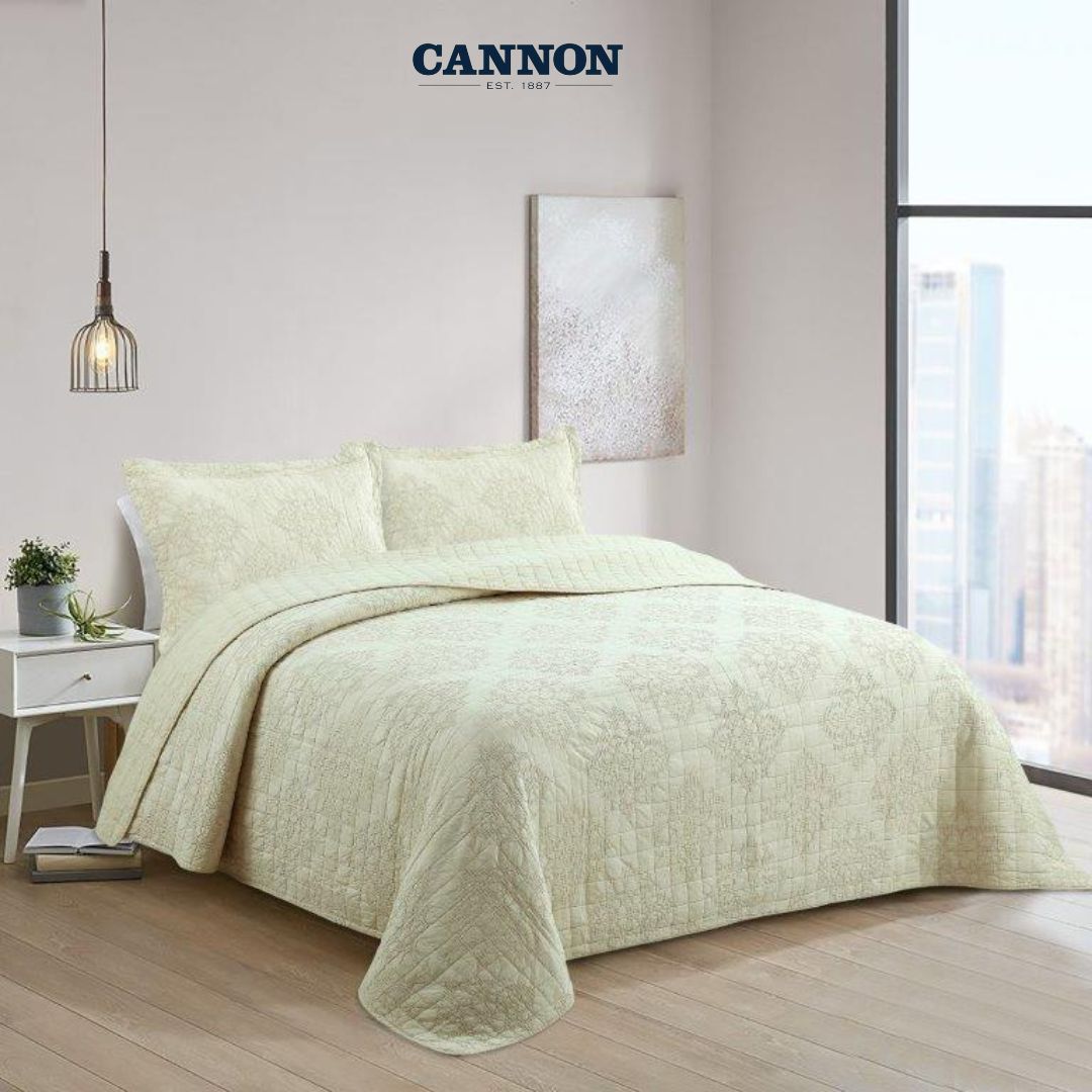CANNON 100% COTTON STONE WASH BEDSPREAD DIAMOND