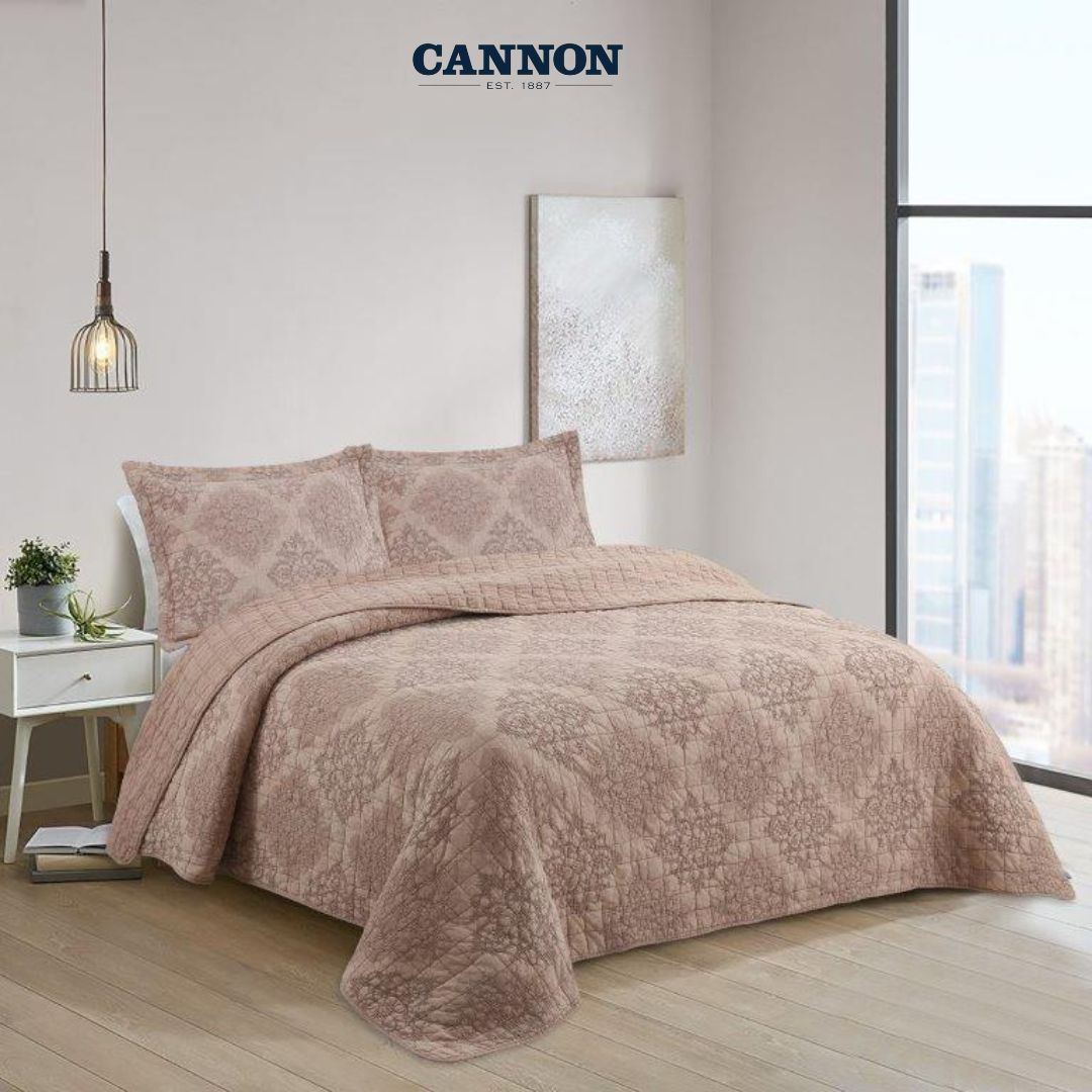 CANNON 100% COTTON STONE WASH BEDSPREAD DIAMOND
