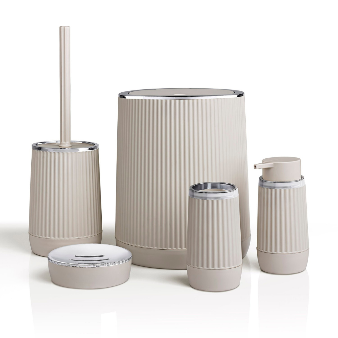 OKY NIDA CHROME BATHROOM SET ROUND 5 PIECE