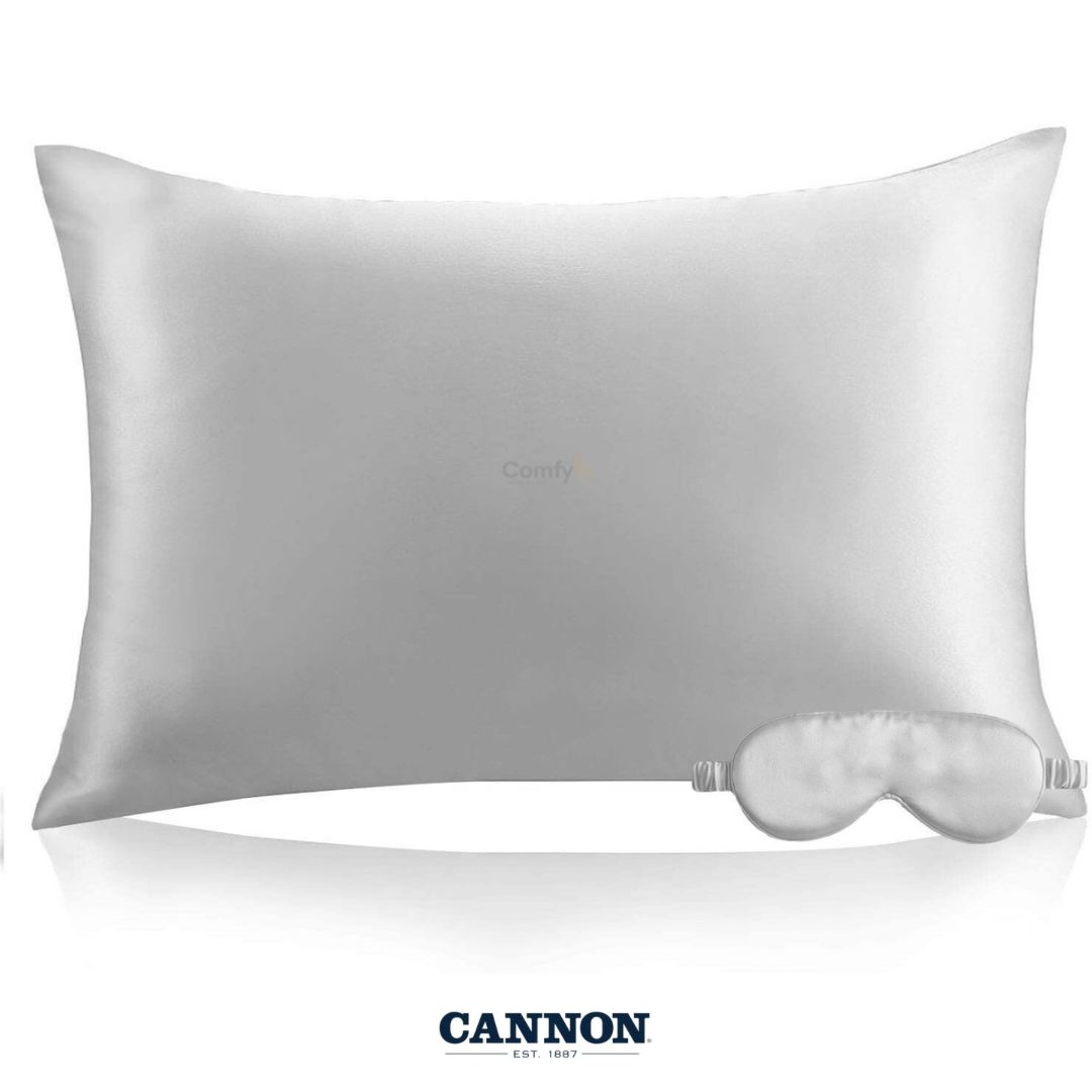 CANNON 100% NATURAL SILK PILLOWCASE & EYE MASK SET 2-PIECE