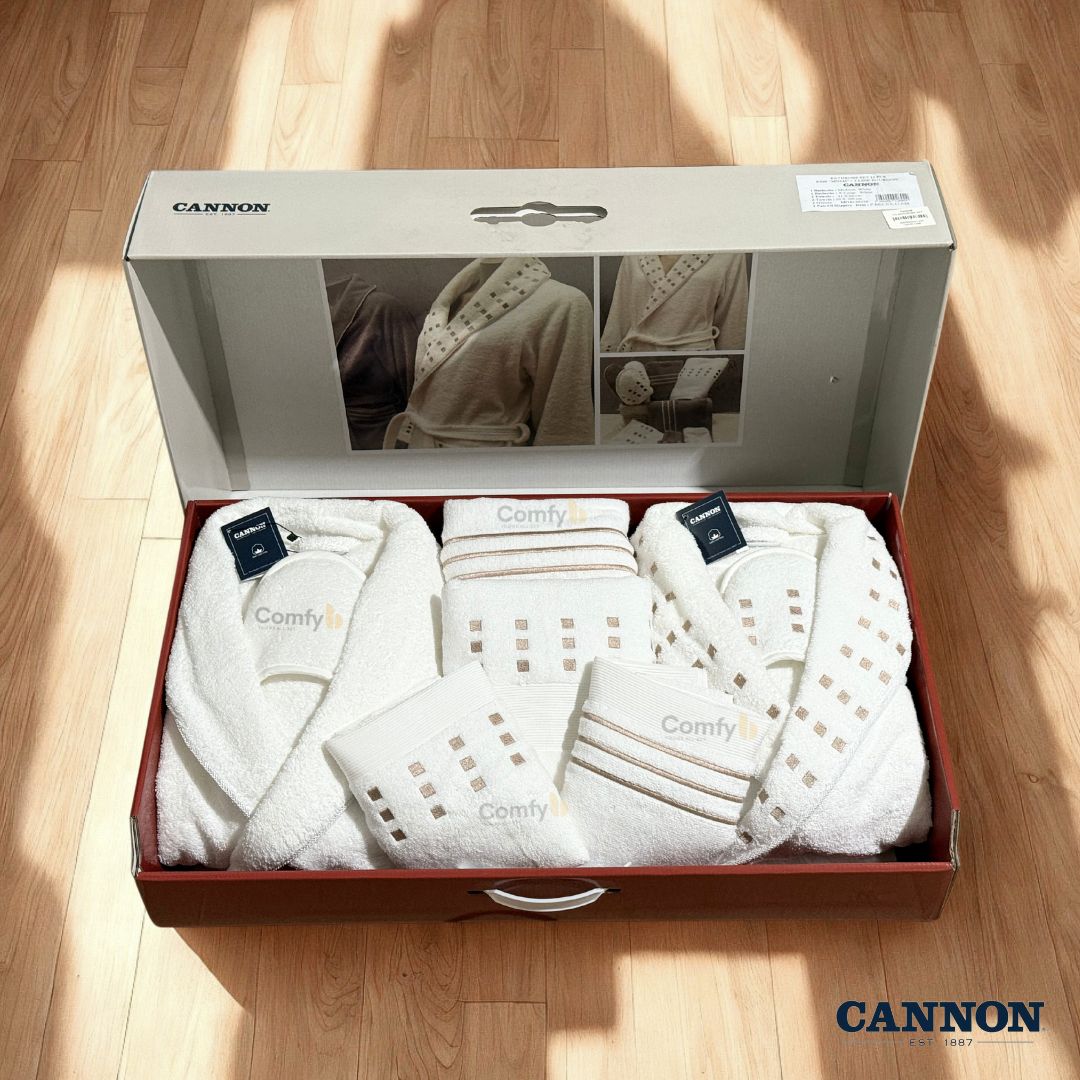 CANNON 100% COTTON BATHROBE SET 12 PIECES