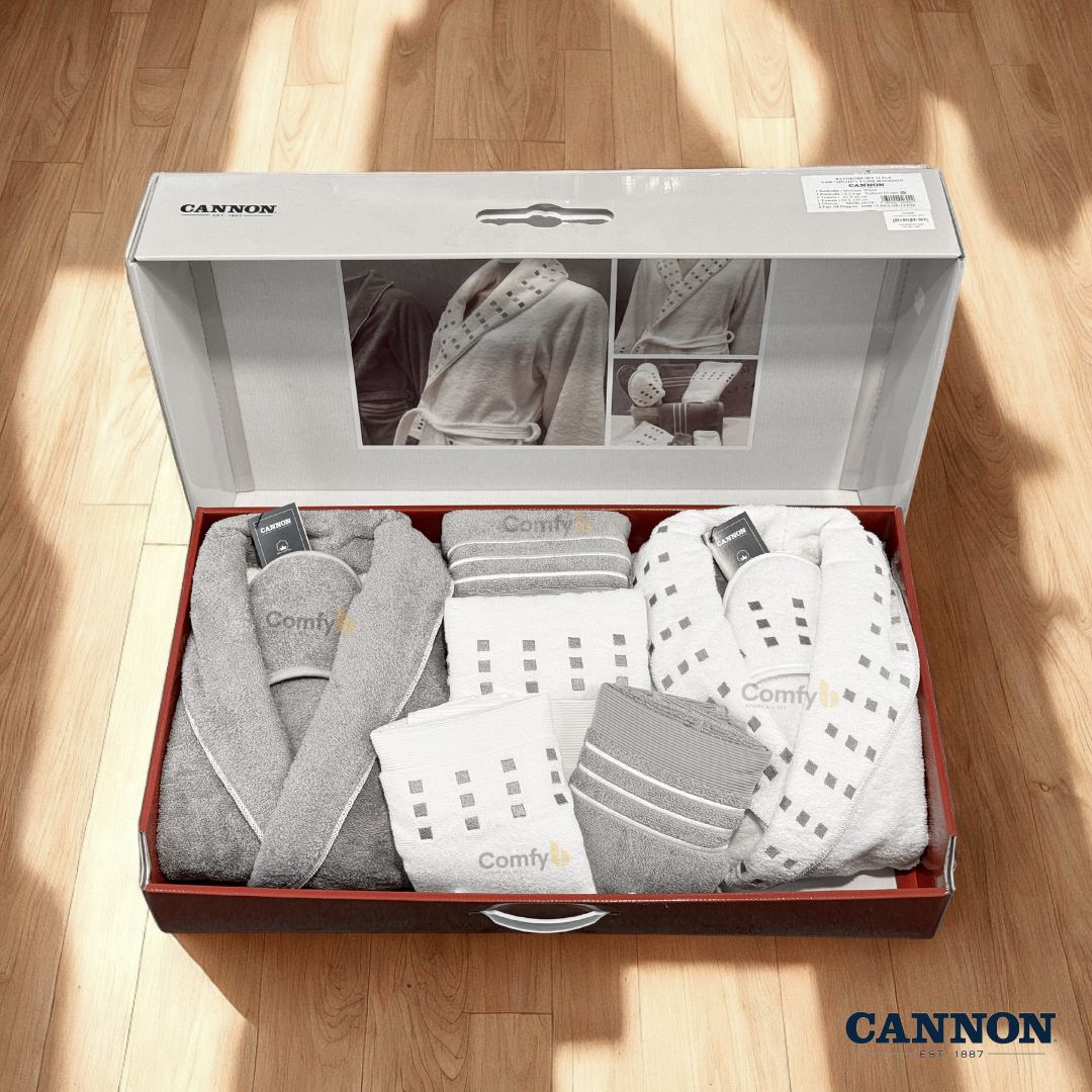 CANNON 100% COTTON BATHROBE SET 12 PIECES