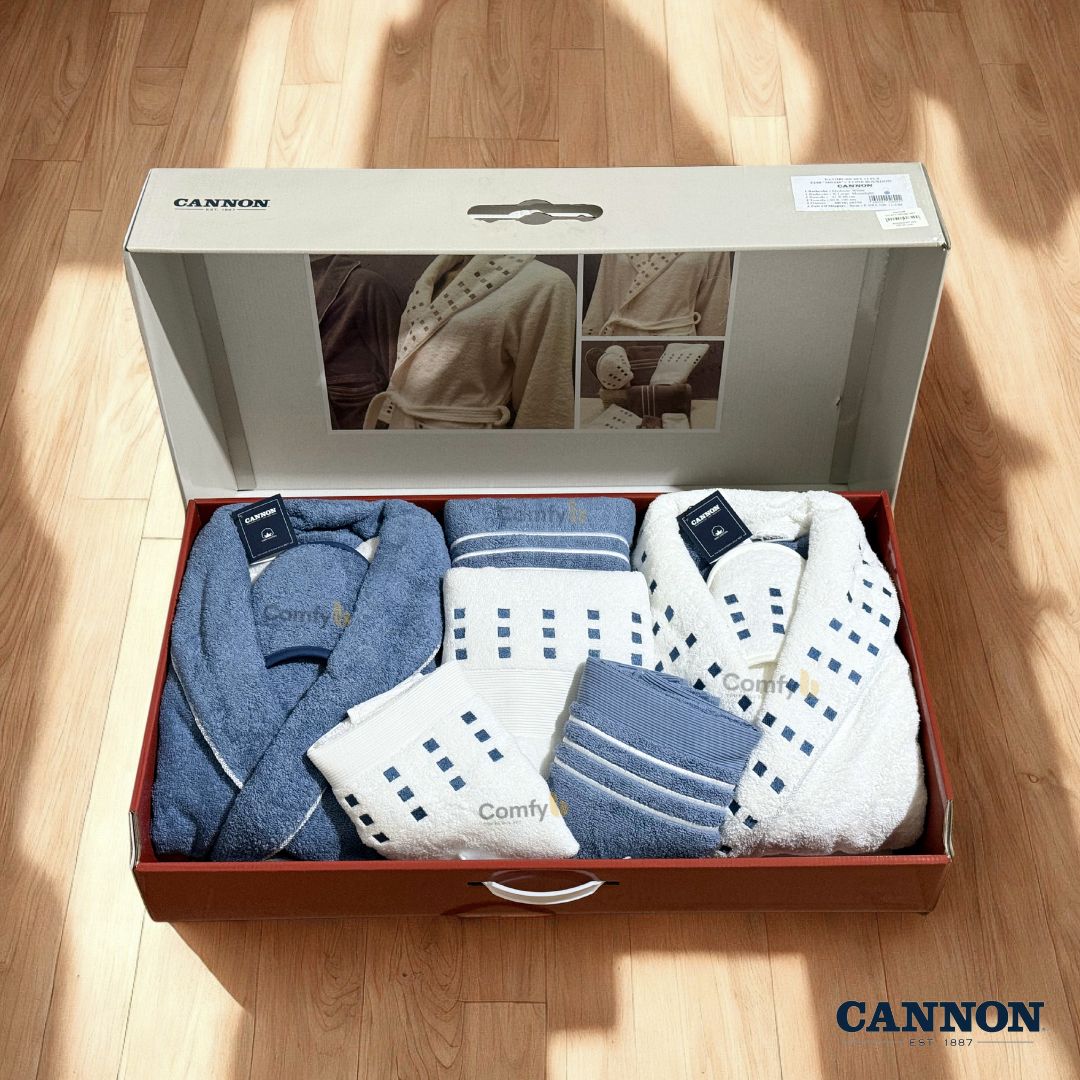 CANNON 100% COTTON BATHROBE SET 12 PIECES