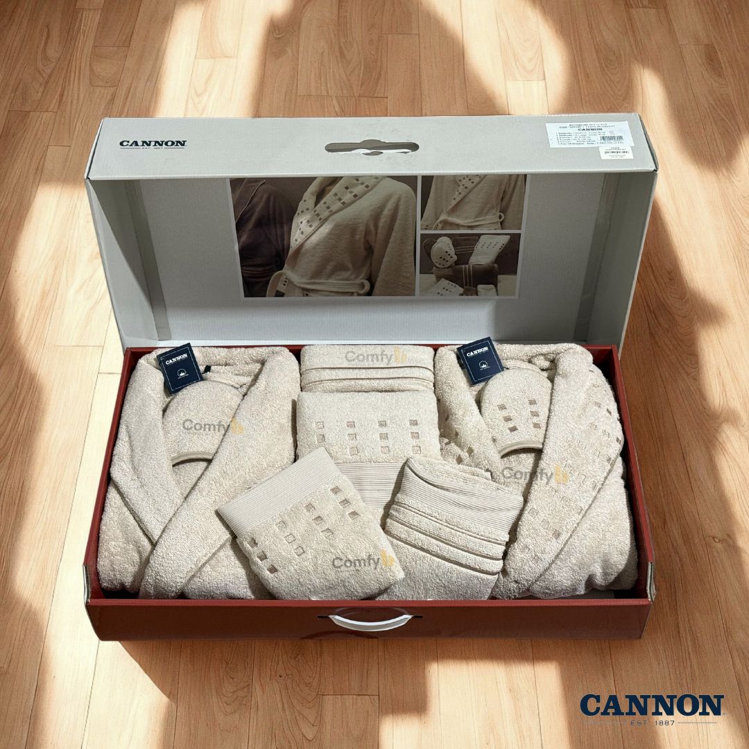 CANNON 100% COTTON BATHROBE SET 12 PIECES