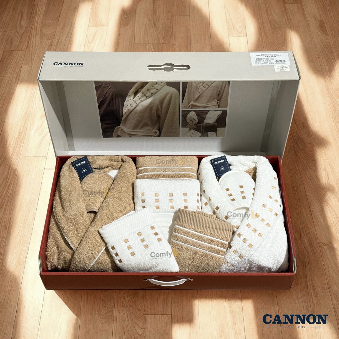 CANNON 100% COTTON BATHROBE SET 12 PIECES
