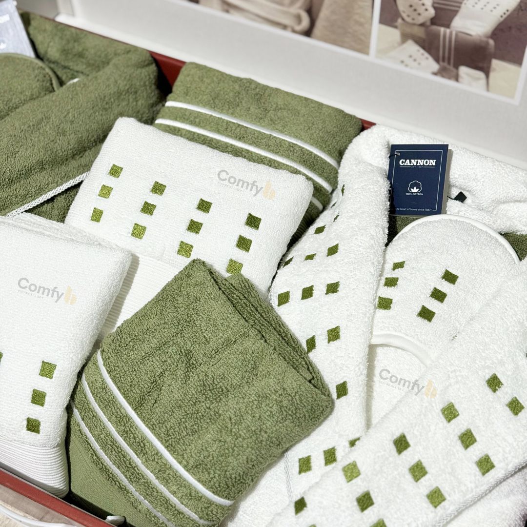 CANNON 100% COTTON BATHROBE SET 12 PIECES