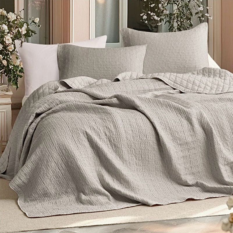 FLAX STONE WASH BEDSPREAD SOLID