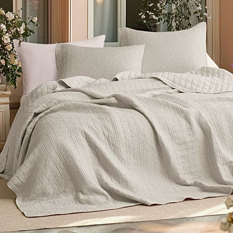 FLAX STONE WASH BEDSPREAD SOLID