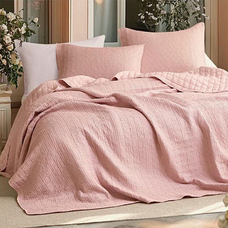 FLAX STONE WASH BEDSPREAD SOLID