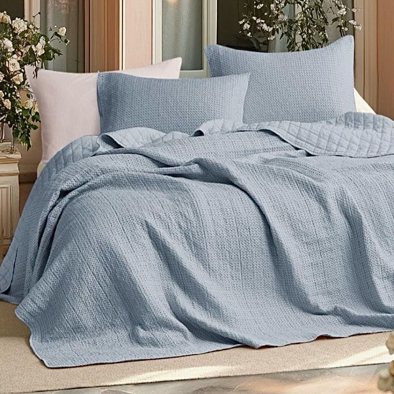 FLAX STONE WASH BEDSPREAD SOLID