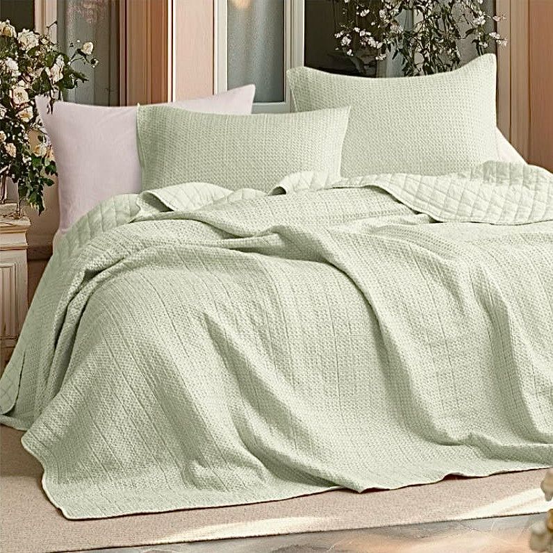 FLAX STONE WASH BEDSPREAD SOLID