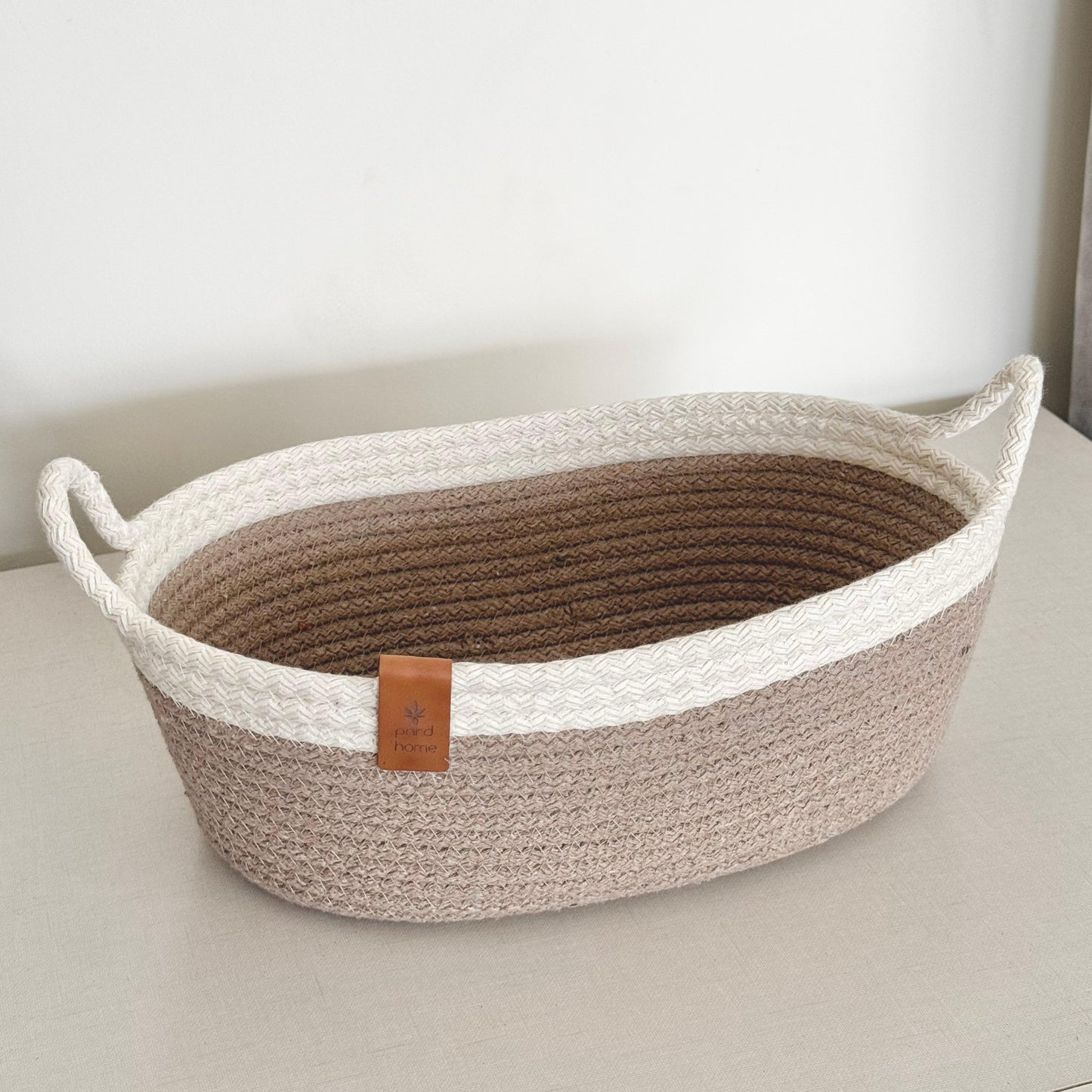 PND WOVEN OVAL BASKET WITH HANDLES