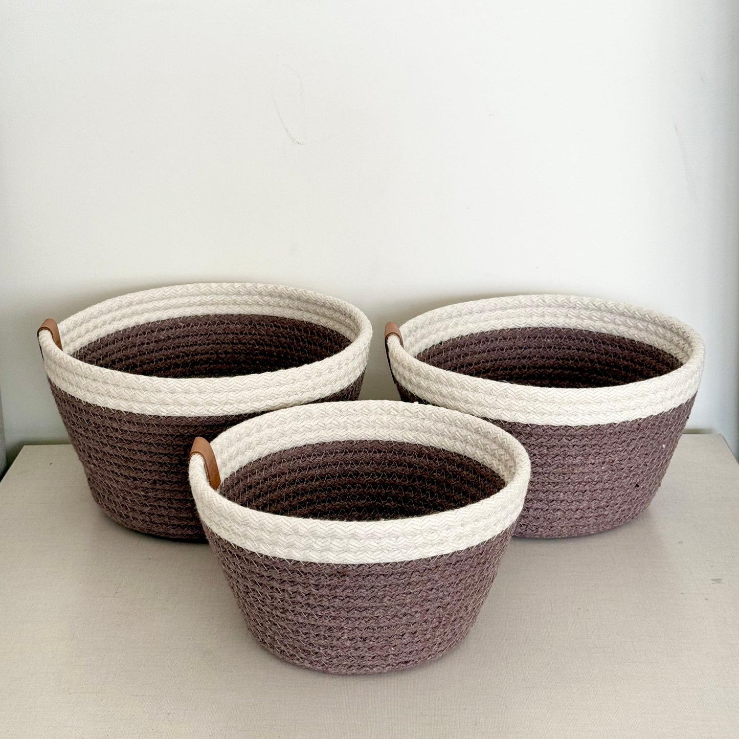 PND WOVEN ROUND BASKET SET 3-PIECE