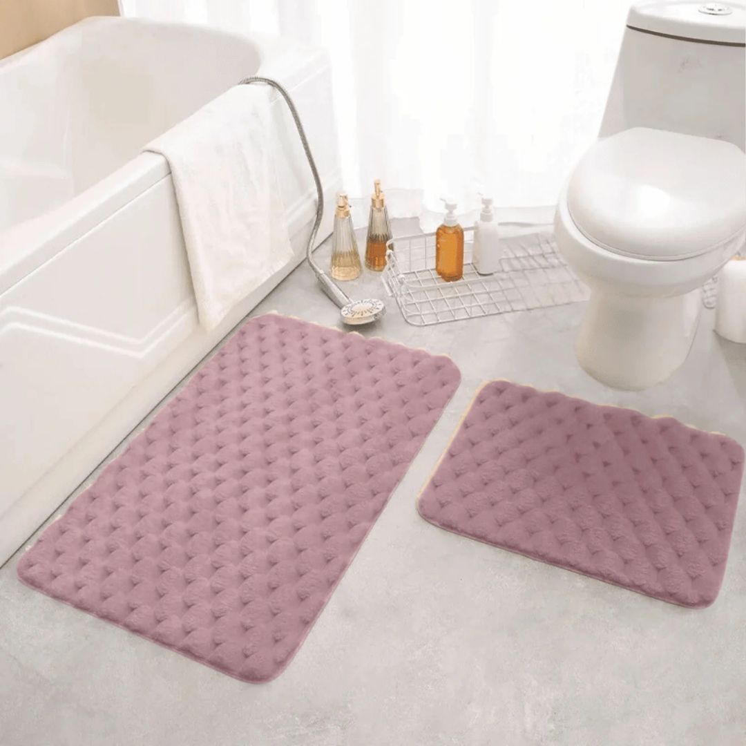CHENILLE FLUFFY BATHMAT SET 2 PIECE