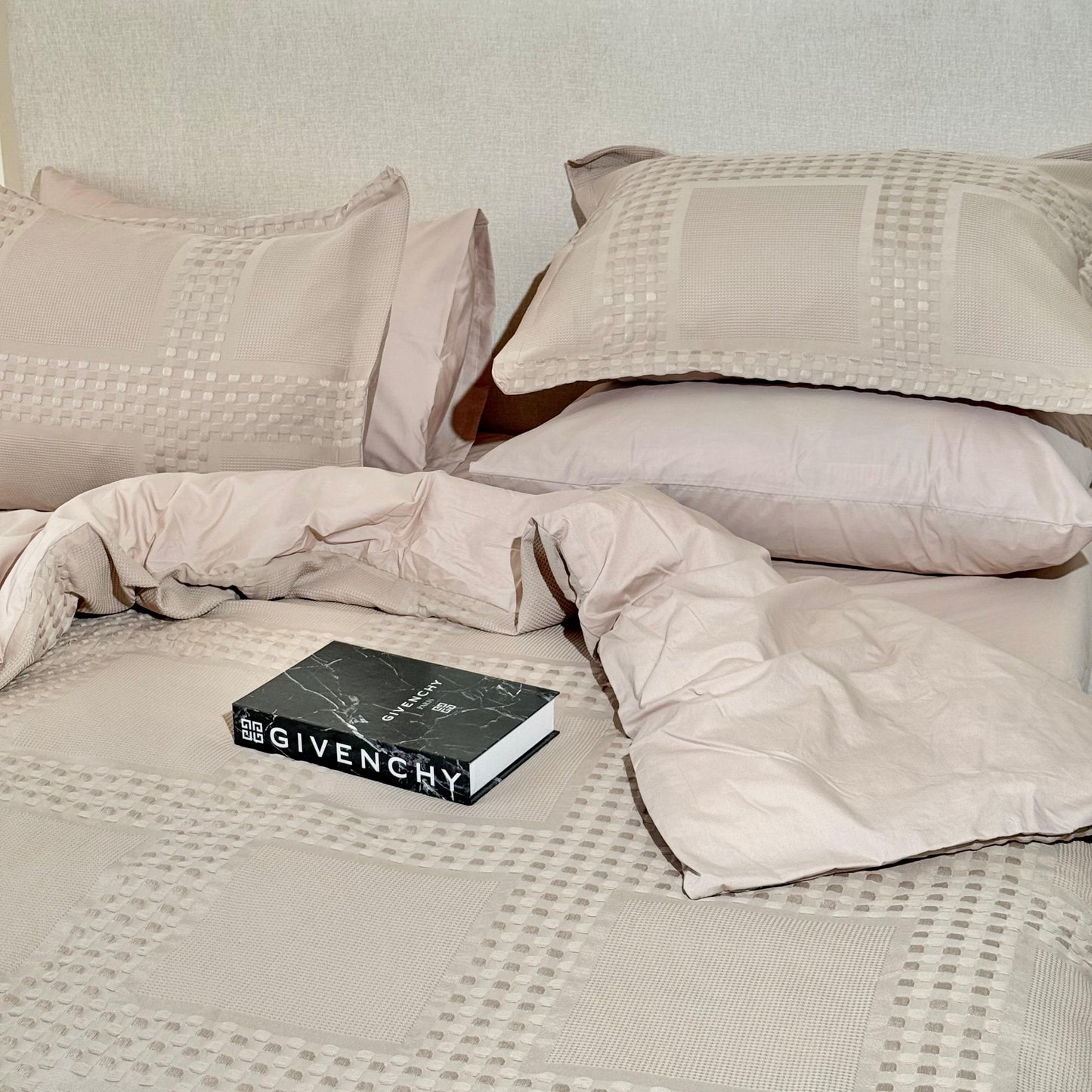YUFO 100% COTTON PIKE BED SET LUXURY BEIGE
