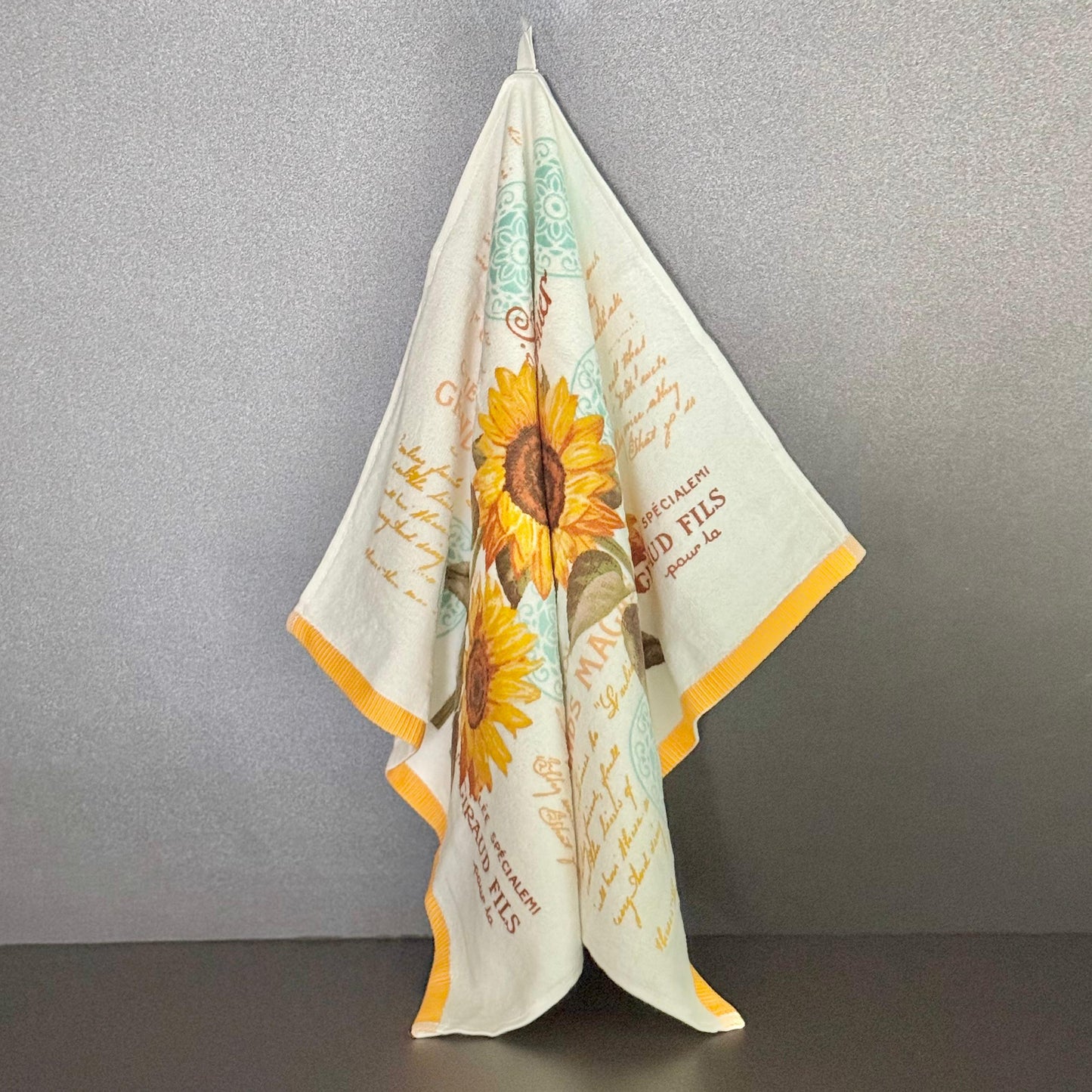 CANNON 100% COTTON TOWEL KITCHEN VELOUR SET 6 PIECES SUNFLOWER
