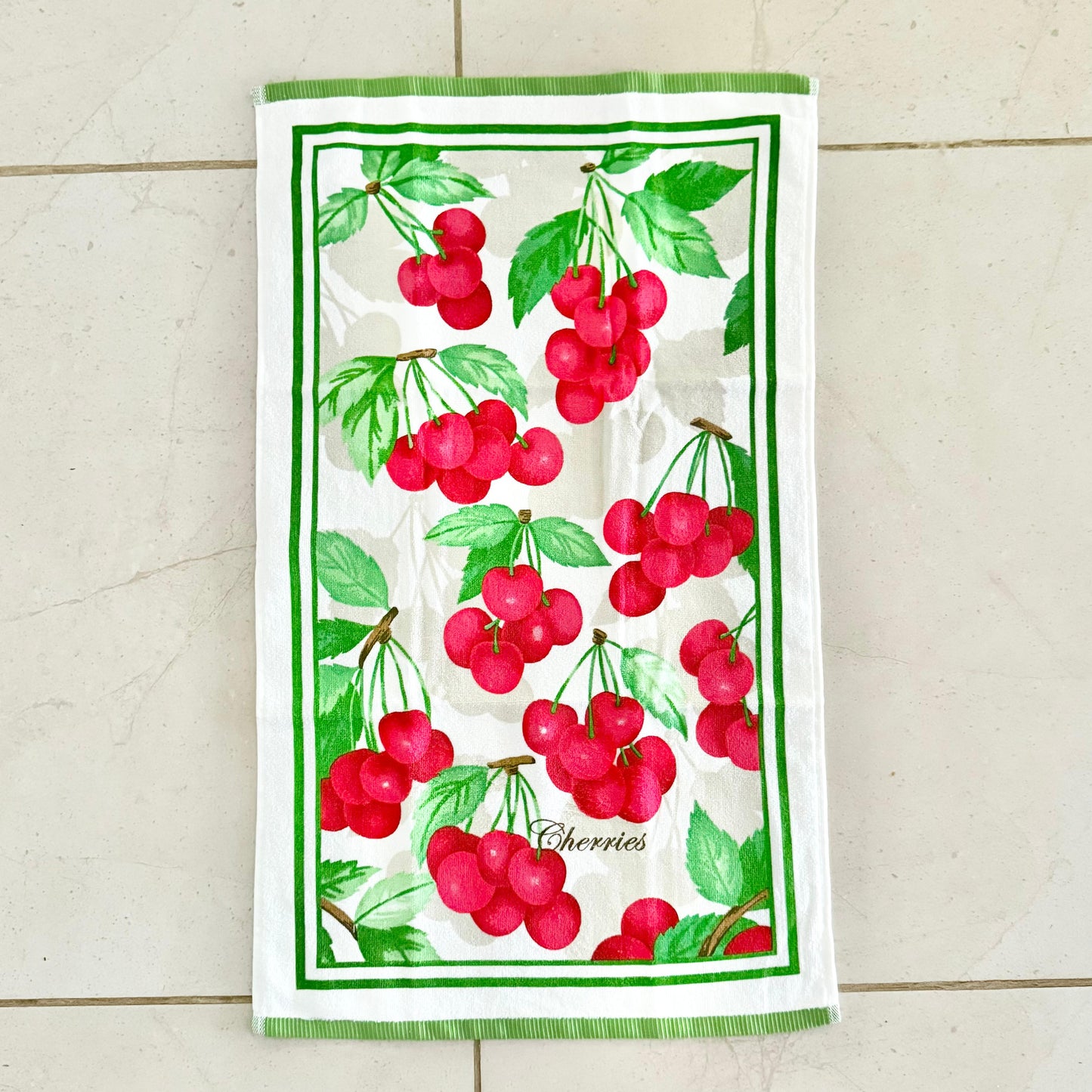 CANNON 100% COTTON TOWEL KITCHEN VELOUR SET 6 PIECES CHERRIES