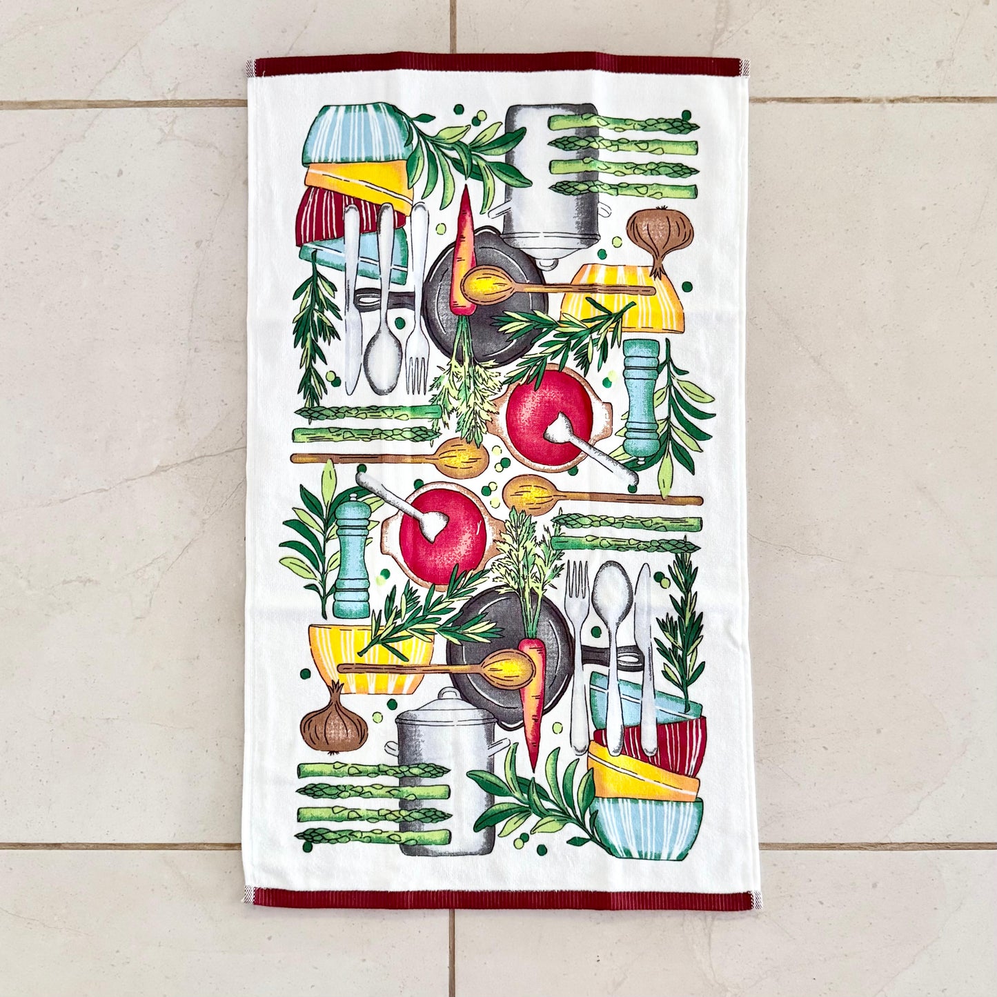 CANNON 100% COTTON TOWEL KITCHEN VELOUR SET 6 PIECES SOUP