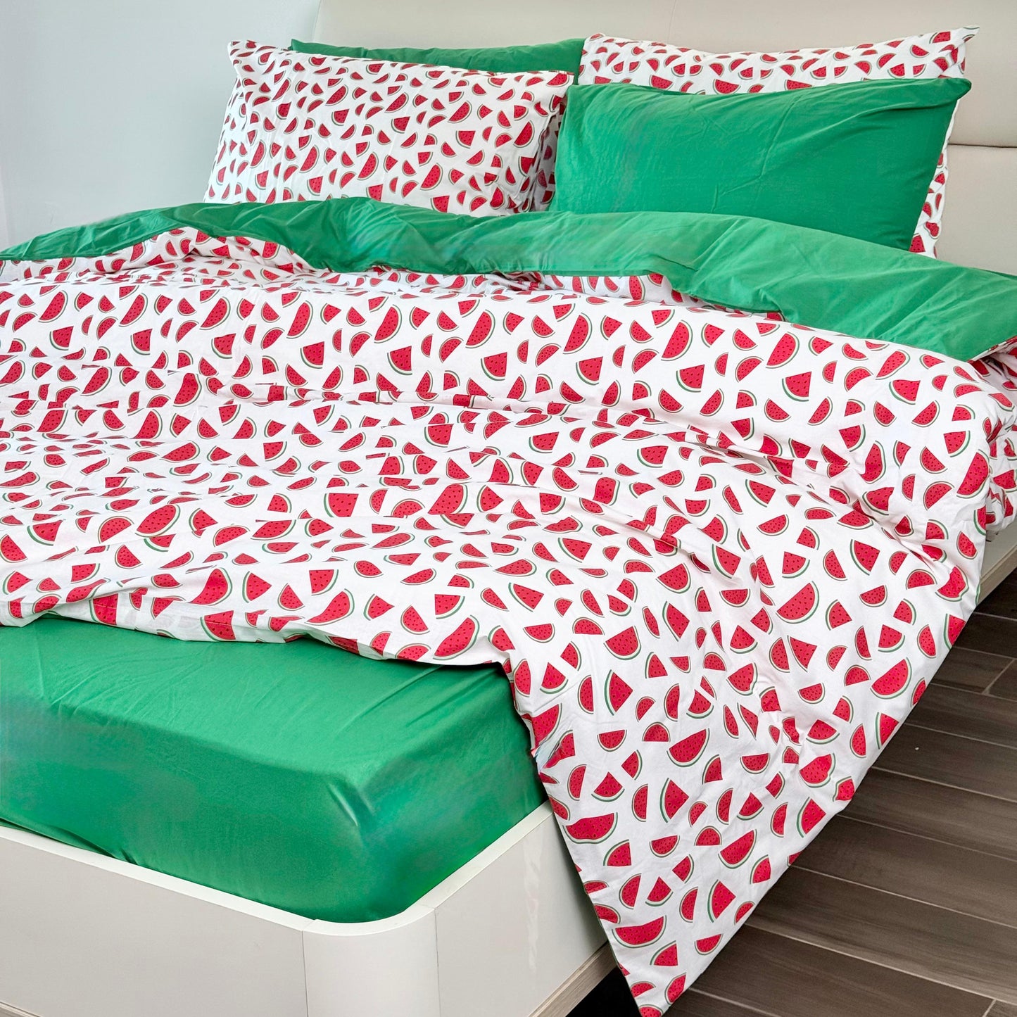 COMFYB 100% COTTON REVERSIBLE BED SET WATERMELON