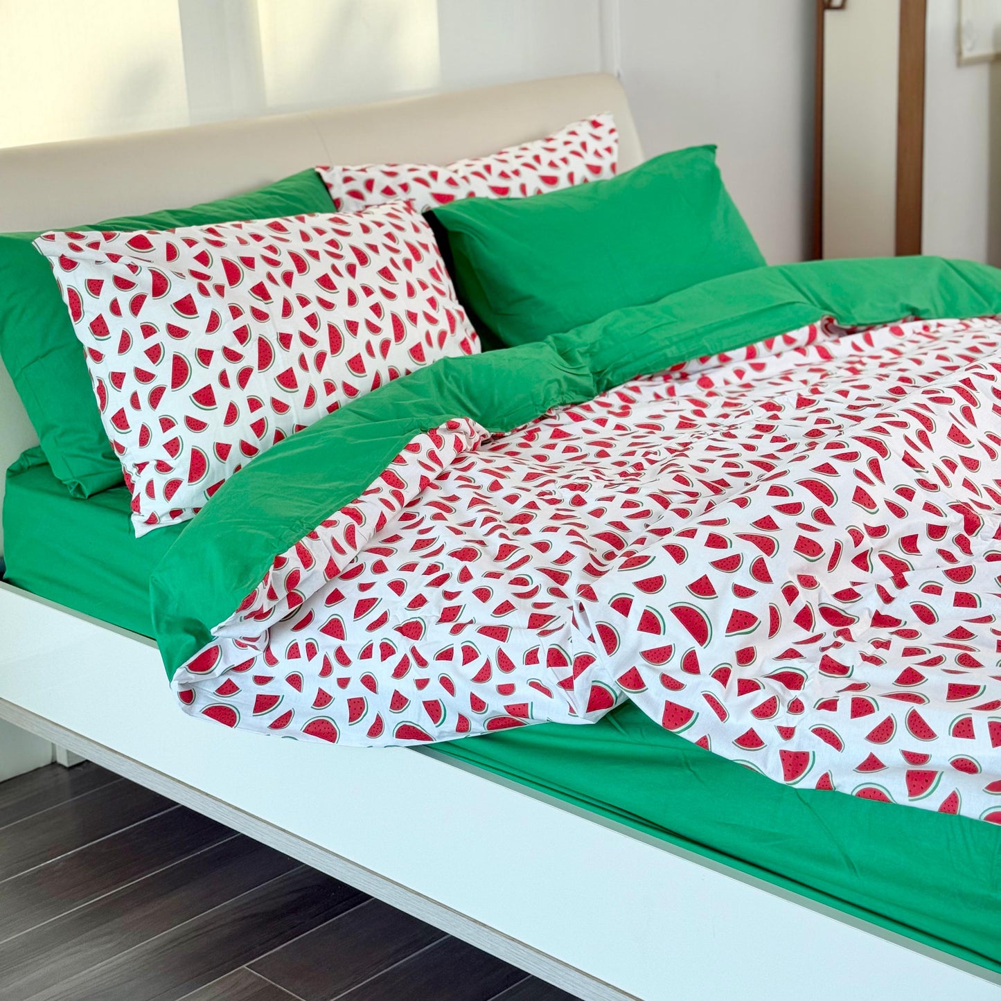 COMFYB 100% COTTON REVERSIBLE BED SET WATERMELON