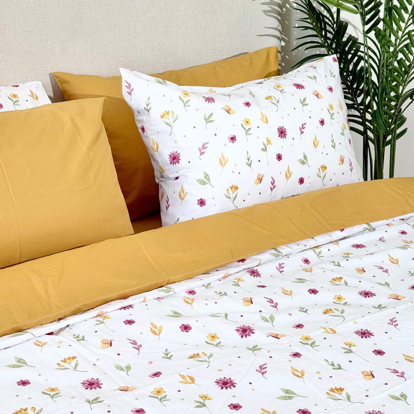 COMFYB 100% COTTON REVERSIBLE BED SET SUNFLOWER