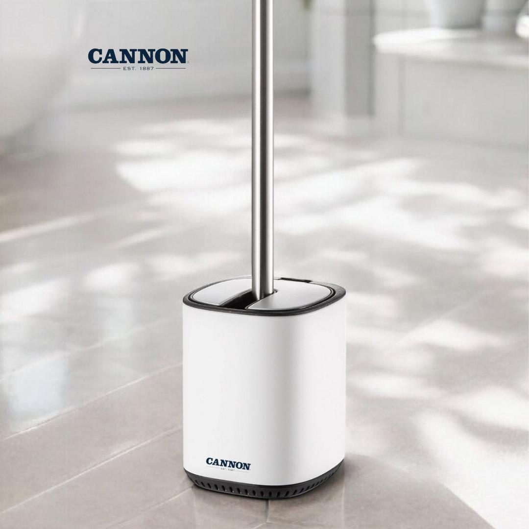 CANNON TOILET BRUSH HOLDER WITH LID SQUARED