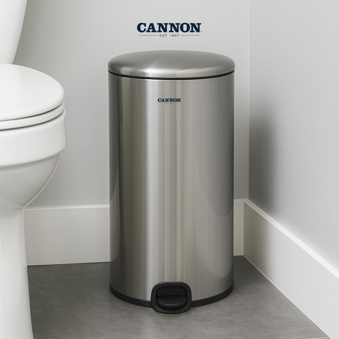 CANNON PEDAL TRASH CAN WITH LID ROUND 12 LITERS