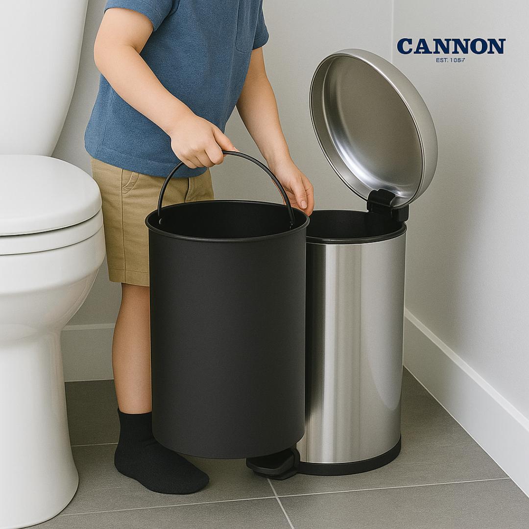 CANNON PEDAL TRASH CAN WITH LID ROUND 12 LITERS