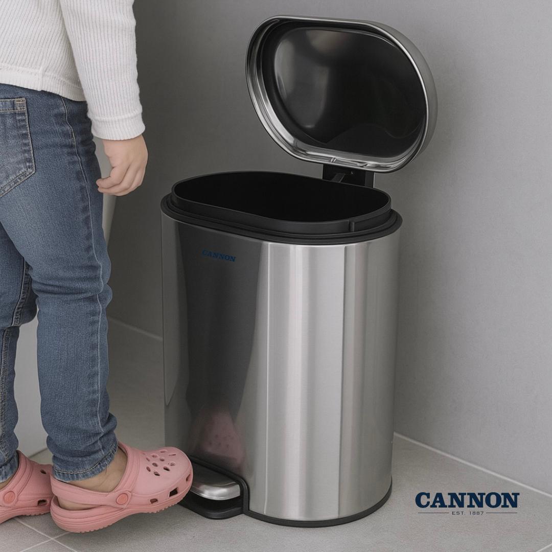 CANNON PEDAL TRASH CAN WITH LID OVAL 6 LITERS