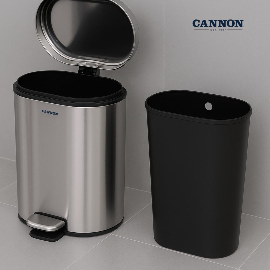 CANNON PEDAL TRASH CAN WITH LID OVAL 6 LITERS